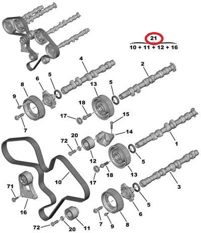 Hammasrihma komplekt OEM Citroen/Peugeot 3,0 V6  ES9 - PSA  0831V2 - OE - 100% Genuine Part