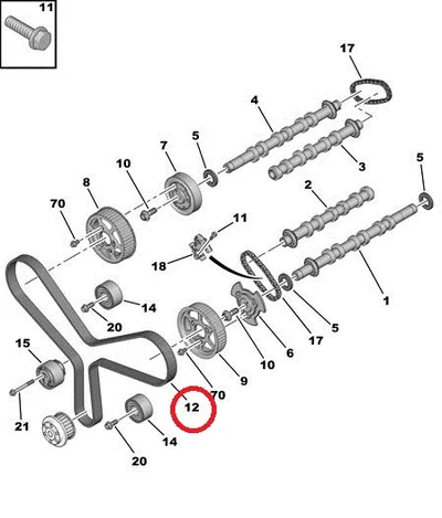 Hammasrihm OEM Peugeot/Citroen  2,7HDI  DT17 - PSA  0816K2 - OE - 100% Genuine Part