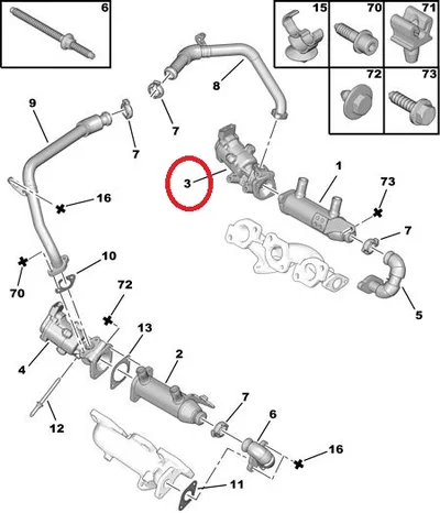 EGR klapp tagumine OEM Citroen/Peugeot/Jaguar/Landrover 2,7HDI - PSA  1618QF - OE - 100% Genuine Part