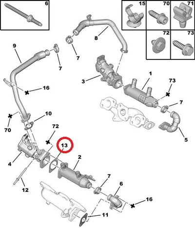 EGR klapi tihend OEM Citroen/Peugeot 2,7HDI - PSA  1618N5 - OE - 100% Genuine Part