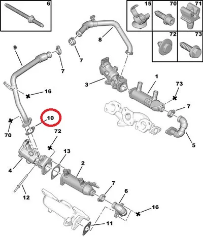 EGR klapi tihend OEM Citroen/Peugeot 2,7HDI - PSA  1618L0 - OE - 100% Genuine Part