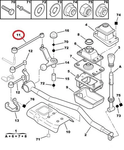 Käiguhoovastiku varras OEM Peugeot 406/Citroen Xantia - PSA  245274 - OE - 100% Genuine Part