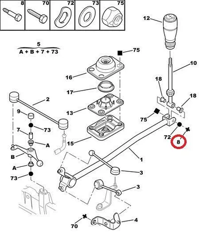 Käiguhoovastiku polt OEM Peugeot/Citroen - PSA  245538 - OE - 100% Genuine Part