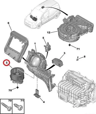 Salongiventilaator OEM C4 Picasso, Partner/Berlingo 08- - PSA  6441W8 - OE - 100% Genuine Part