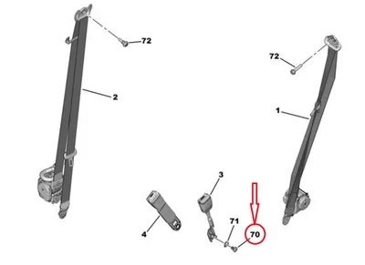 Turvavöö vastuse kinnituspolt (keskmine esiiste) OEM Citroen Berlingo /Peugeot Rifter 2018- - PSA  9827185380 - OE - 100% Genuine Part