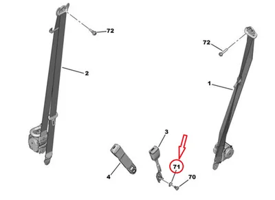 Turvavöö kinnituse seib (16x24x0,7) OEM Citroen Berlingo /Peugeot Rifter 2018- - PSA  8978SF - OE - 100% Genuine Part