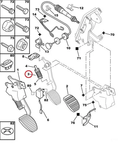 Siduripedaali vedru OEM Citroen/Peugeot - PSA  214878 - OE - 100% Genuine Part