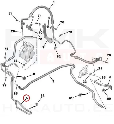 Roolivõimendi survetoru OEM Berlingo/ Partner 1,6HDI - PSA  1609002580 - OE - 100% Genuine Part