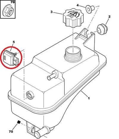 Jahutusvedeliku taseme andur OEM Citroen/Peugeot - PSA  1306J0 - OE - 100% Genuine Part
