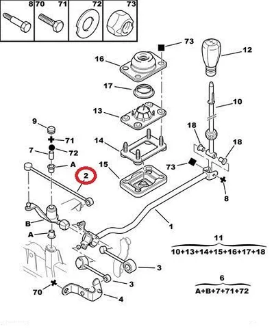Käiguhoovastiku varras OEM Peugeot 306/Partner; Citroen Berlingo/Xsara - PSA  245278 - OE - 100% Genuine Part