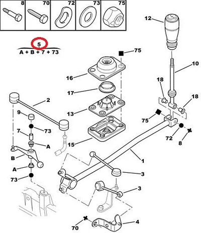 Käiguhoovastiku liigend OEM Citroen/Peugeot - PSA  244991 - OE - 100% Genuine Part