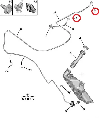Klaasipesuri pihusti OEM Peugeot 206 - PSA  6438AV - OE - 100% Genuine Part