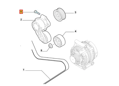 Mitmikkiilrihma pinguti kinnituspolt M8x1,25-L45 OEM Jumper/Boxer/Ducato 2,2HDI 2006- - PSA  5703C0 - OE - 100% Genuine Part