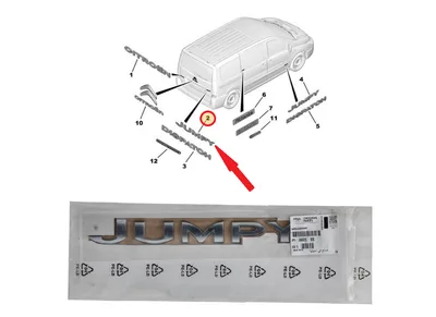 Embleem tagaluugile "JUMPY" OEM Citroen Jumpy III - PSA  8665SS - OE - 100% Genuine Part