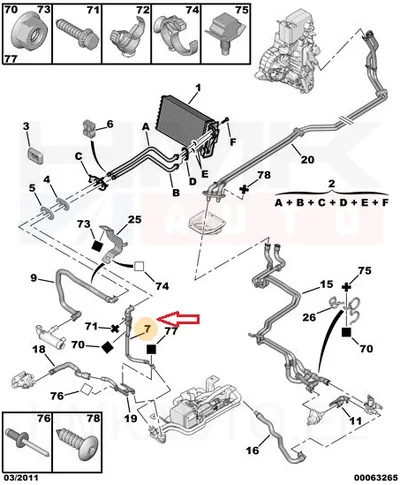 Jahutusvedeliku toru OEM Jumpy/Expert/Scudo 2007-2015 - PSA  6466LR - OE - 100% Genuine Part