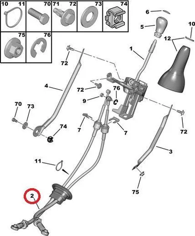 Käiguhoovastiku trosside komplekt OEM Jumpy/Expert/806 - PSA  2444G9 - OE - 100% Genuine Part