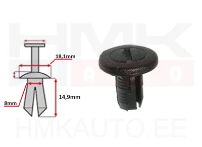 Polstri tüübel Renault 8mm (keermega) - C40976