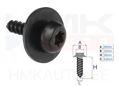Põhjakaitse kruvi seibiga 4,8x20mm - C60460