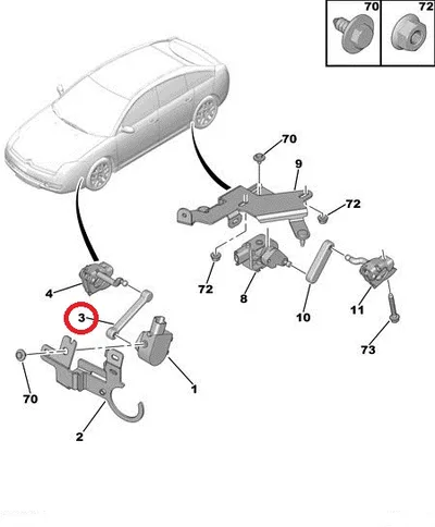 Tulede/nivoo kõrgusanduri hoob esisillale OEM Citroen C5/C6/Peugeot 508 - PSA  5273E2 - OE - 100% Genuine Part