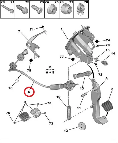 Siduritross automaatreguleerimisega OEM Peugeot 206 - PSA  2150EE - OE - 100% Genuine Part