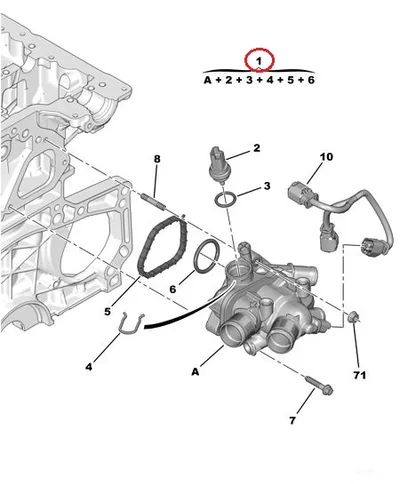 Termostaat korpusega OEM Citroen/Peugeot 1,4-1,6 16V EP3, EP6 mootorid - PSA  9810916880 - OE - 100% Genuine Part