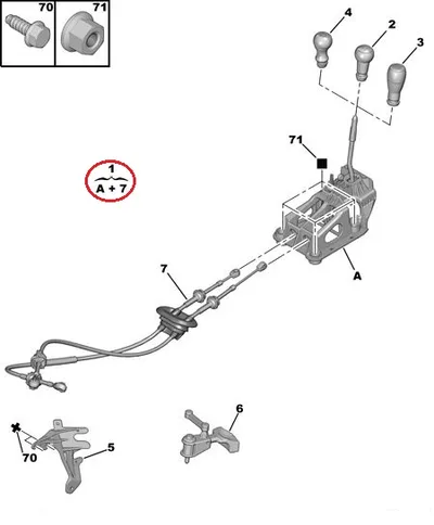 Käigukang kulissi ja trossidega Citroen C2/C3 MA 1,4HDI DV4 - PSA  2400HLJ - OEM (no box)