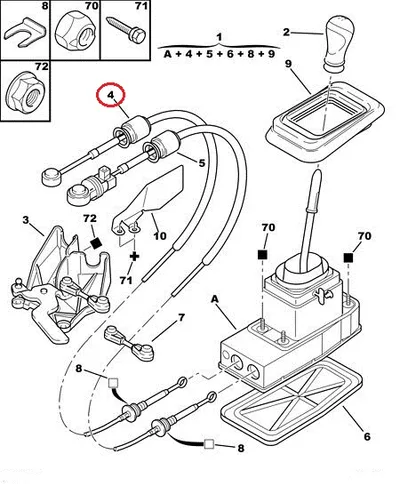 Käiguhoovastiku tross OEM Citroen C5/Peugeot 407 - PSA  2444CJ - OE - 100% Genuine Part