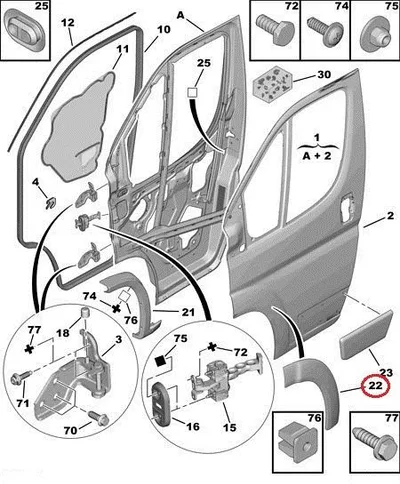 Esiukse koopaääre liist parem OEM Jumper/Boxer/Ducato 2006- >>1617347380 - PSA  8545FF - OE - 100% Genuine Part