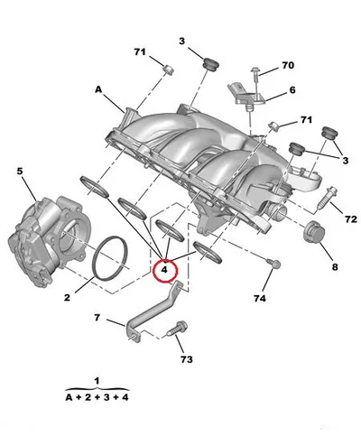 Sisselaskekollektori tihend OEM Citroen/Peugeot EP6 - PSA  0348S9 - OE - 100% Genuine Part