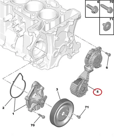 Mitmikkiilrihma pinguti OEM Citroen/Peugeot EP-mootorid - PSA  120455 - OE - 100% Genuine Part
