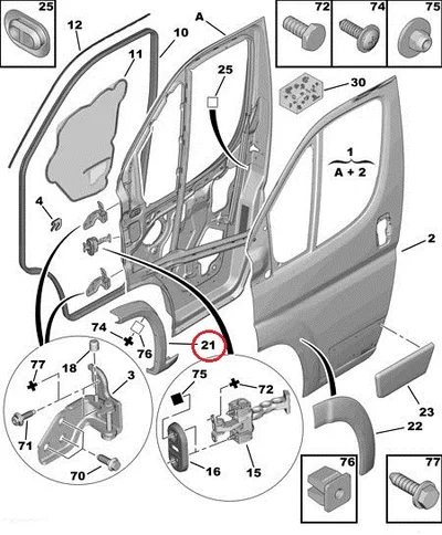 Rattakoopa liist eesmine vasak OEM Jumper/Boxer/Ducato 2006- - PSA  8545HC - OE - 100% Genuine Part