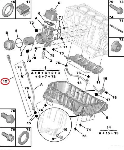 Õlivarras OEM Citroen/Peugeot 1,8-2,0 16V - PSA  1174E0 - OE - 100% Genuine Part