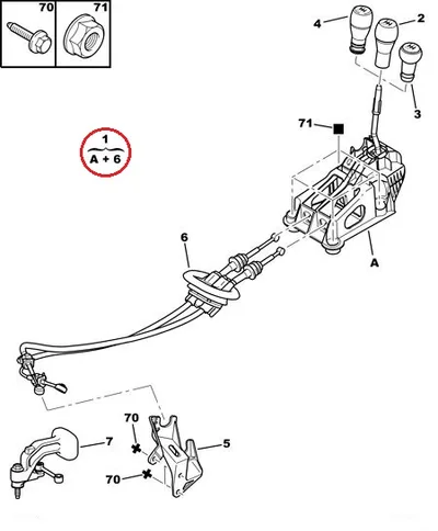 Käigukang kulissi ja trossidega Citroen C2/C3 MA k.kast - PSA  2400ENJ - OEM (no box)