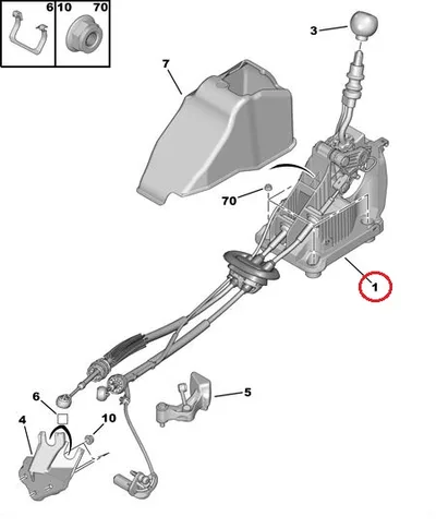 Käiguhoovastiku trosside komplekt Citroen C4/DS4 ML6C k.kast - PSA  2400LTJ - OEM (no box)