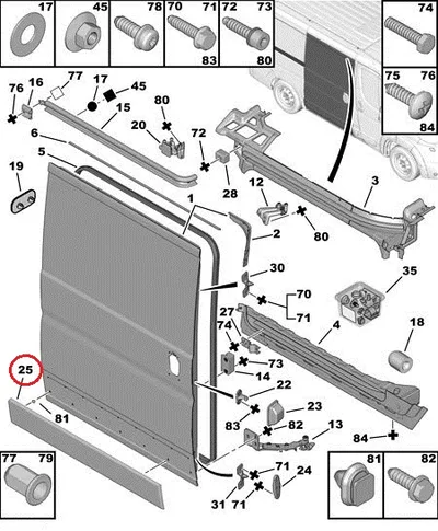 Liugukse liist parem OEM Jumper/Boxer/Ducato 2006- (L1) - PSA  8546T5 - OE - 100% Genuine Part