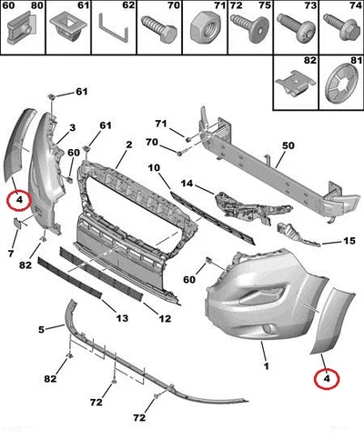 Esistange rattakoopa liist vasak OEM Jumper/Boxer/Ducato 2014-  (tumehall) - FIAT  735589793 - OE - 100% Genuine Part