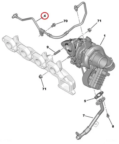 Turbo õlitustoru OEM Jumper/Boxer 2,2HDI 2011- Euro5 - PSA  9677529380 - OE - 100% Genuine Part