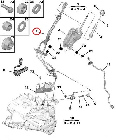 Käiguhoovastiku trosside komplekt OEM Jumper/Boxer/Ducato 2,2HDI 2011- - PSA  1635692980 - OE - 100% Genuine Part