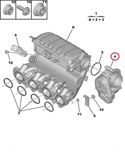 Drosselklapp OEM Citroen/Peugeot 1,6 16V TU5JP4 - PSA  163637 - OE - 100% Genuine Part