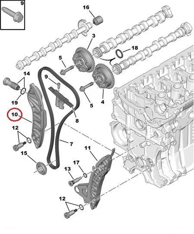 Mootori ketipinguti tald OEM Citroen/Peugeot EP-mootorid - PSA  081833 - OE - 100% Genuine Part