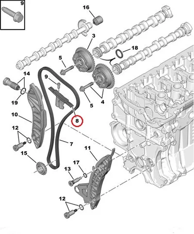 Mootoriketi tald ülemine OEM Citroen/Peugeot EP-mootorid - PSA  081841 - OE - 100% Genuine Part