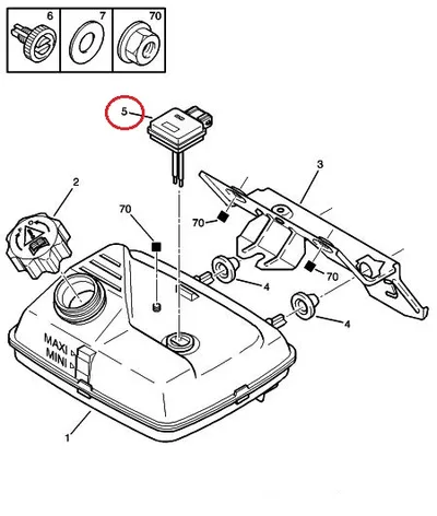 Jahutusvedeliku taseme andur OEM Citroen Peugeot - PSA  1306F0 - OE - 100% Genuine Part