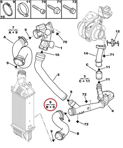Turbo lõdvik OEM Citroen C5, Peugeot 407/508 2,0HDI - PSA  0382GS - OE - 100% Genuine Part