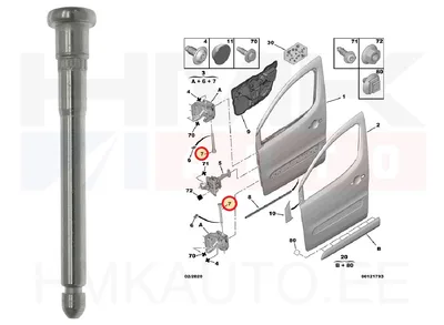 Uksehinge polt OEM Citroen/Peugeot/Fiat - PSA  904445 - OE - 100% Genuine Part