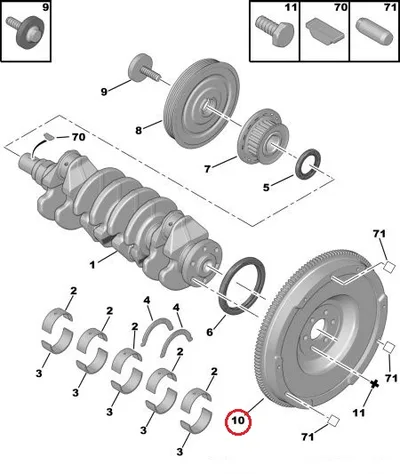 Ühemassiline hooratas OEM Citroen/Peugeot 1,6HDI - PSA  0532N0 - OE - 100% Genuine Part