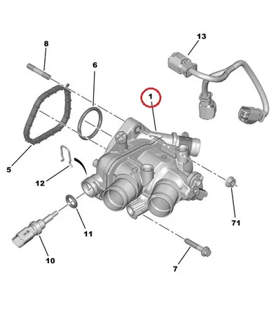 Termostaat korpusega OEM Citroen/Peugeot EP6C - PSA  9808646980 - OE - 100% Genuine Part