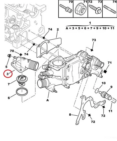 Jahutusvedeliku flants OEM Jumper/Boxer/Ducato -2006 2,0HDI-2,2HDI - FIAT  9637776880 - OE - 100% Genuine Part