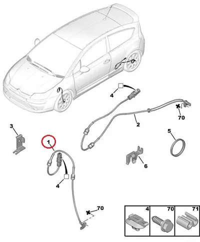 ABS andur eesmine OEM Peugeot 308/3008/5008/RCZ , Citroen C4/DS4/DS5 - PSA  4545K3 - OE - 100% Genuine Part