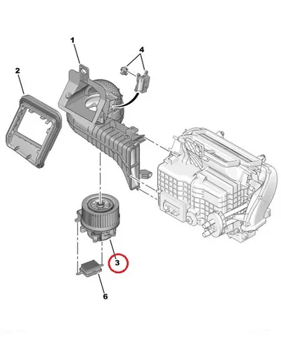 Salongiventilaator OEM Peugeot 3008/5008 , Citroen DS5 - PSA  6441CP - OE - 100% Genuine Part