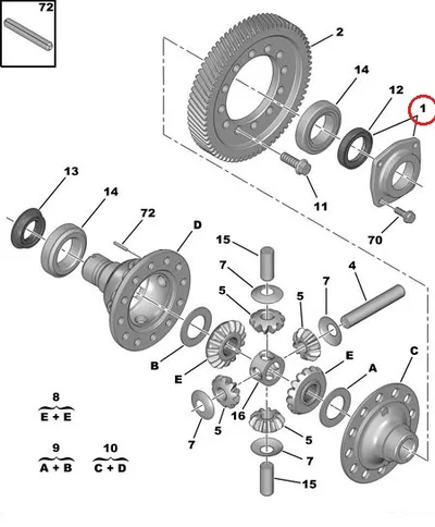 Veovõlli tihend vasak (koos korpusega) OEM Jumper/Boxer/Ducato 2,2HDI 06- - PSA  9822498480 - OE - 100% Genuine Part